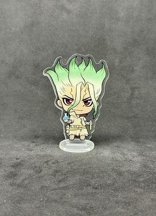Акриловая коллекционная фигурка chibi доктор стоун» (dr. stone) сэнку исигами (senku ishigami) 10 см