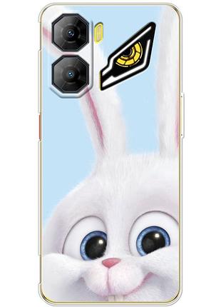 Чехол силиконовый с картинкой на zte nubia neo 3 5g (кролик снежок)