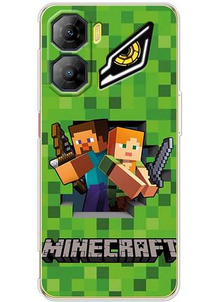Чехол силиконовый с картинкой на zte nubia neo 3 5g (майнкрафт, minecraft)