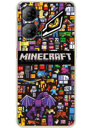 Чехол силиконовый с картинкой на zte nubia neo 3 5g (майнкрафт, minecraft)