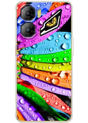 Чехол силиконовый с картинкой на zte nubia neo 3 5g (цветные листья)