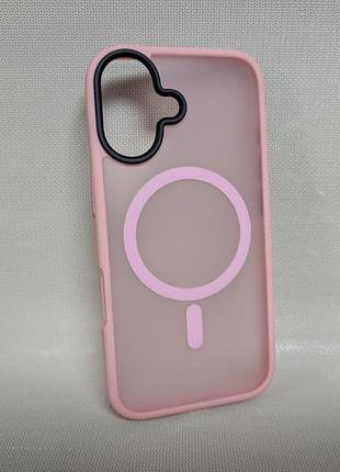 Чехол для iphone 16 / айфон 16 wave matte insane, tpu, матовый, полупрозрачный, розовый