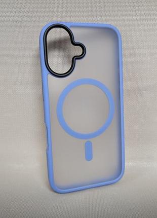 Чехол для iphone 16 / айфон 16 wave matte insane, tpu, матовый, полупрозрачный, голубой