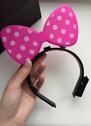 Сяючий обруч з бантиком minnie mouse. led обруч дитячий