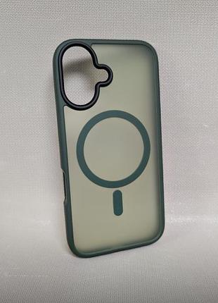 Чехол для iphone 16 / айфон 16 wave matte insane, tpu, матовый, полупрозрачный, зеленый