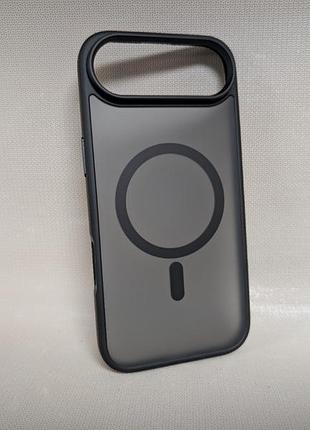 Чохол для iphone 17 air / айфон 17 аір, wave matte insane case, напівпрозорий, soft-touch, чорний