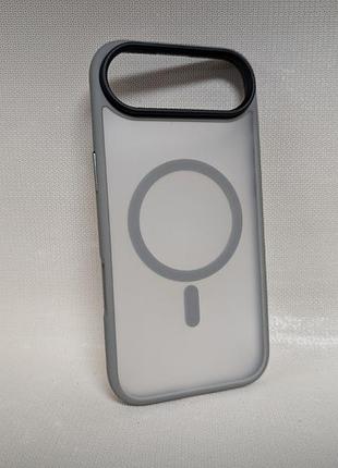 Чохол для iphone 17 air / айфон 17 аір, wave matte insane case, напівпрозорий, soft-touch, сірий