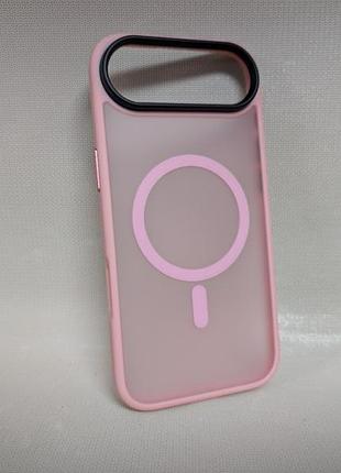 Чохол для iphone 17 air / айфон 17 аір, wave matte insane case, напівпрозорий, soft-touch, рожевий