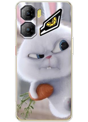 Чехол силиконовый с картинкой на zte nubia neo 3 5g (кролик снежок)