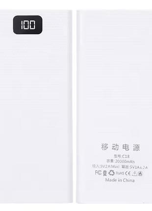 Корпус павербанка под 8*18650 аккумуляторы dual usb micro usb type c power bank под сменные аккумуляторы білий