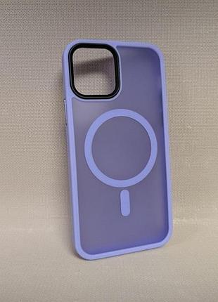 Чехол для iphone 12 pro / айфон 12 pro wave, tpu, матовый, полупрозрачный, сиреневый