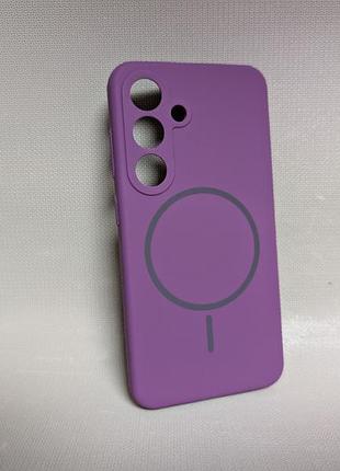 Чехол для samsung galaxy s25 / самсунг галакси s25, magsafe, софт тач, силиконовый, фиолетовый