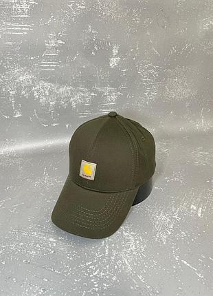 Хаки кепка с вышивкой carhartt