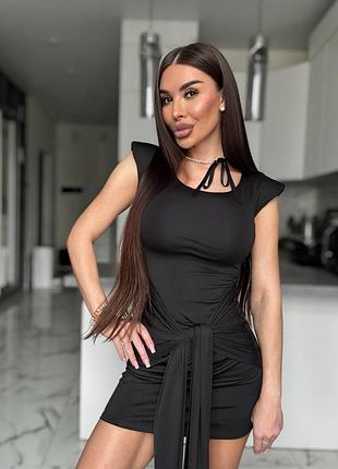 Платье мини с плечиками 5
