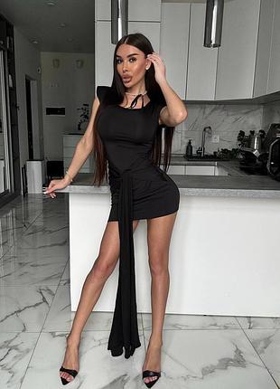 Платье мини с плечиками 10