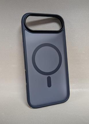 Чохол для iphone 17 air / айфон 17 аір, wave matte insane case, напівпрозорий, soft-touch, синій