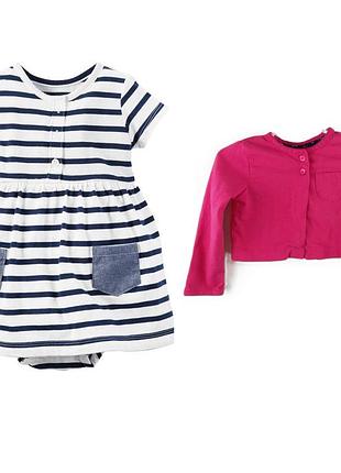 Комплект 2в1 carters для девочки боди платье и кардиган 3м (62см)