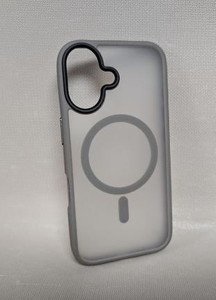 Чехол для iphone 16 / айфон 16 wave matte insane, tpu, матовый, полупрозрачный, серый