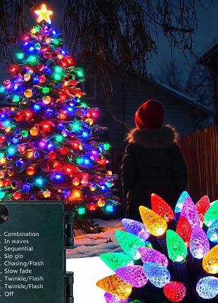 Rgb рождественская гирлянда 50 led с таймером - атмосферный свет для дома и двора, водозащита, 8 режимов
