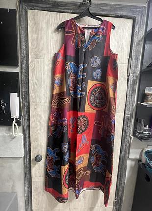 Довга літня сукня вільного крою. l/xl
