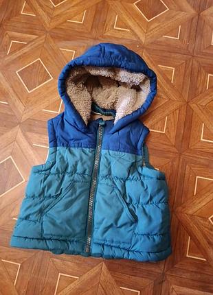 Демисезонная детская жилетка mini club,6-9 мес.(68-74см)