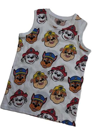 Летняя футболка майка для мальчика paw patrol 128 см (8y) белый