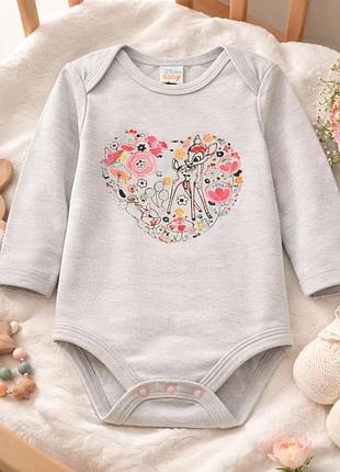 Детский боди с длинным рукавом для девочки disney baby 62-68 см (2-6м)