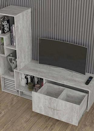 Тв тумба, тумба под телевизор, тумба tv i-188 бетон