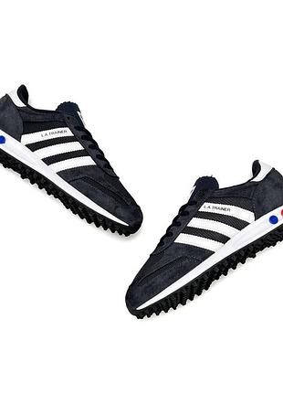Adidas la trainer dark grey white 4