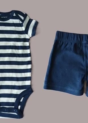 Комплект боді та шорти для хлопчика carters 68см (6м)