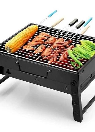 Портативний барбекю-гриль portable barbecue grill 360x270x280 складний із решіткою з харчової сталі