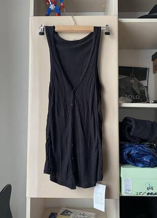 Чёрная майка с пуговицами и сборками y2k не zara mango