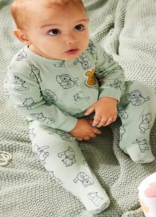 Детский хлопковый слип человечек на кнопках винни - пух для мальчика disney baby