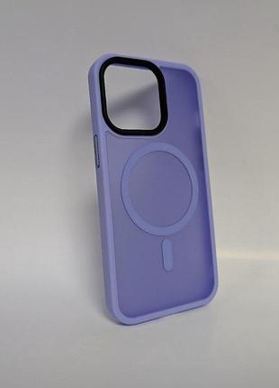 Чехол для iphone 13 pro, wave matte, с магнитным кольцом, противоударный, с magsafe, матовый, сиреневый