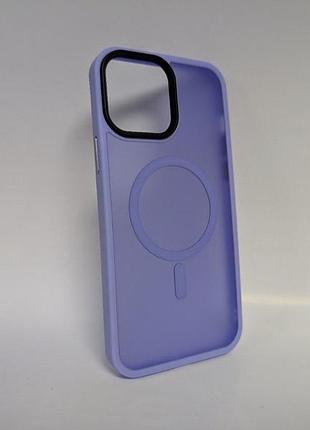 Чехол для iphone 13 pro max, wave matte, с магнитным кольцом, противоударный, с magsafe, матовый, сиреневый