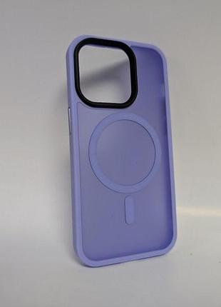 Чехол для iphone 14 pro, wave matte, с магнитным кольцом, противоударный, с magsafe, матовый, сиреневый