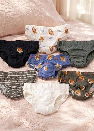 Детские хлопковые трусы слип для мальчика 98 см (2-3 лет), набор 7 шт.
