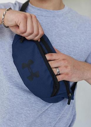 Бананка under armour синяя, черное лого 3