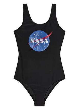 Детский совместный черный купальник nasa для девочки