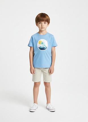 Голубая футболка для мальчика 110-116 см (4-6y)