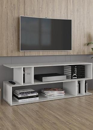 Тв тумба, тумба під телевізор, тумба tv i-179 бетон - білий