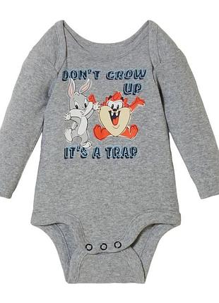 Трикотажный боди с длинным рукавом для мальчика looney tunes 62-68