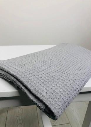 Банное вафельное полотенце серое большое пляжное полотенце из вафельной ткани
