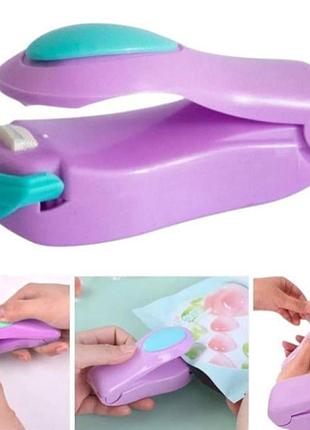 Запайщик пакетов ручной mini vacuum sealer фиолетовый top shop ua_