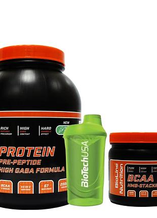 Whey protein - 80% білка + gaba (2 кг / морозиво) + bcaa 2:1:1 / амінокіслоти (0,5 кг / яблуко) + шейкер