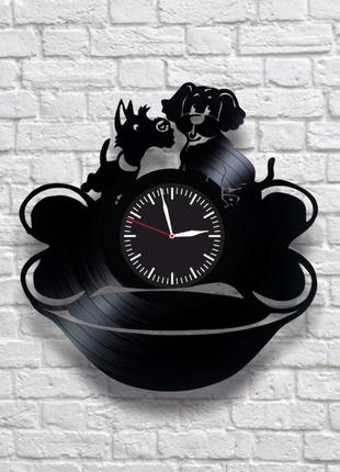 "щенки" - настенные часы из виниловых пластинок. уникальный подарок!1 фото