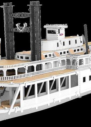 Металлический 3d конструктор деревянный колесный пароход султана