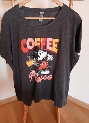 Футболка с принтом coffee please котики маус для настроения
