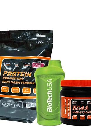 Комплекс для росту м'язів: whey protein сироватковий 80% білка (2 кг) + bcaa 2:1:1 (0,5 кг) + шейкер