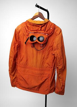 Cp company goggle jacket mens rare nylon orange hooded lens zip casual streetwear оригінальна, чоловіча куртка у яскравому, помаранчевому кольорі